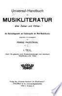 Manuel universel de la littérature musicale