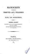 Manuscrits authentiques trouvés aux Tuileries