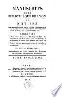 Manuscrits de la Bibliothèque de Lyon