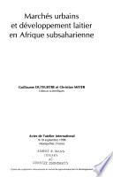 Marchés urbains et développement laitier en Afrique subsaharienne