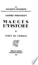 Marges d'histoire ...: L'art au Canada
