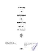 Mariages de Saint-Pascal de Kamouraska, 1827-1977, 150e anniversaire