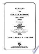 Mariages du comté de Richmond, 1841-1992