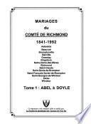 Mariages du comté de Richmond, 1841-1992