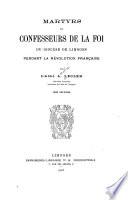 Martyrs et confesseurs de la foi du diocèse de Limoges pendant la Révolution française