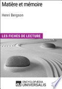 Matière et mémoire d'Henri Bergson