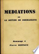 Médiations ou le métier de germaniste