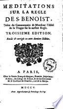 Méditations sur la règle de S. Benoist