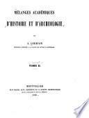 Mélanges Académiques d'histoire et d'archéologie
