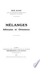 Mélanges africains et orientaux