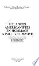 Mélanges américanistes en hommage à Paul Verdevoye