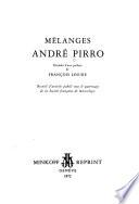 Mélanges André Pirro