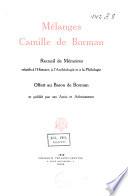 Mélanges Camille de Borman
