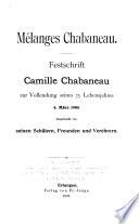 Mélanges Chabaneau