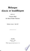 Mélanges chinois et bouddhiques