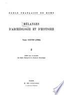 Mélanges d'archéologie et d'histoire