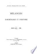 Melanges d'archeologie et d'histoire