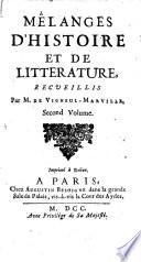Mélanges d'histoire et de littérature
