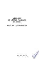 Mélanges de l'Ecole française de Rome