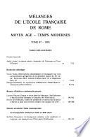Mélanges de l'Ecole française de Rome