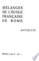Mélanges de l'Ecole française de Rome