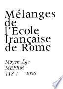 Mélanges de l'Ecole française de Rome