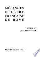 Mélanges de l'Ecole française de Rome