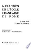 Mélanges de l'Ecole française de Rome