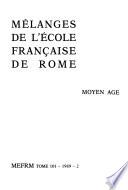 Mélanges de l'Ecole française de Rome