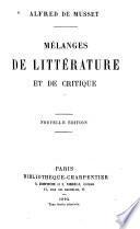 Melanges de litterature et de critique