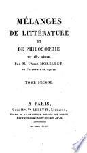 Mélanges de littérature et de philosophie du 18e siècle