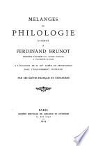 Mélanges de philologie offerts a Ferdinand Brunot