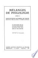 Mélanges de philologie, offerts à Jean-Jacques Salverda de Grave ...