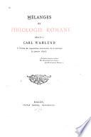Mélanges de philologie romane