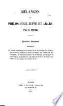 Mélanges de philosophie juive et arabe