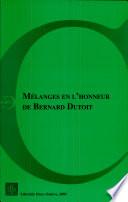 Mélanges en l'honneur de Bernard Dutoit