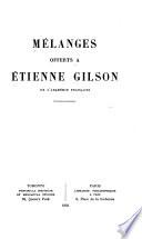 Melanges offerts a Etienne Gilson