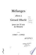 Mélanges offerts à Gérard Oberlé