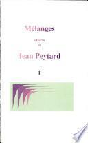 Mélanges offerts à Jean Peytard