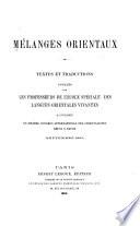Mélanges orientaux