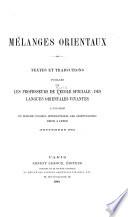 Mélanges orientaux