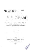 Mélanges P. F. Girard. Etudes de droit romain dédiees à Mr. P. F. Girard