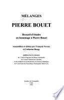 Mélanges Pierre Bouet