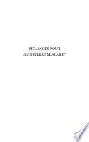 Mélanges pour Jean-Pierre Mialaret