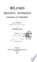 Mélanges religieux, historiques, politiques et littéraires