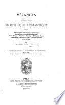 Mélanges tirés d'une petite bibliothèque romantique. Bibliographie anecdotique et pittoresque des éditions originales des oeuvres de V. Hugo, A. Dumas, T. Gautier, etc. F.P.