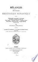 Mélanges tirés d'une petite bibliothèque romantique