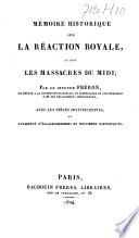 Mémoire historique sur la réaction royale