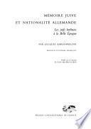 Mémoire juive et nationalité allemande
