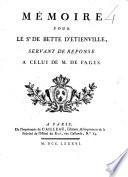 Mémoire pour le sr. de Bette d'Etienville, servant de réponse à celui de M. de Fages